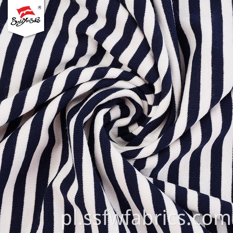 Elegant Black White Stripe Fabric
